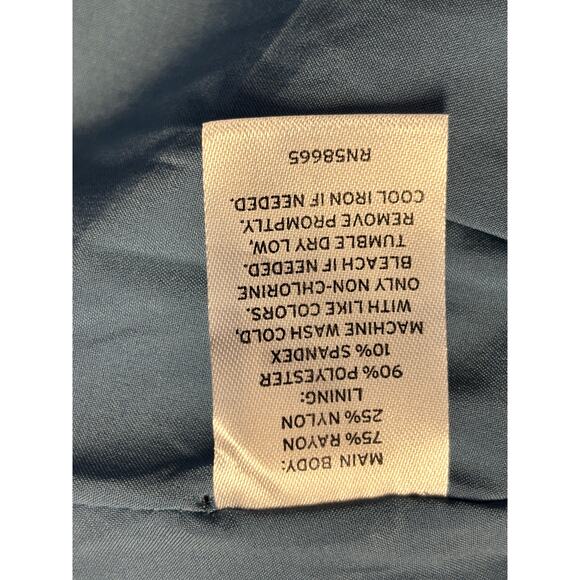 Melrose and Market Puff Sleeve Babydoll Top In Blue Provincial Size M Open Back - Picture 8 of 8